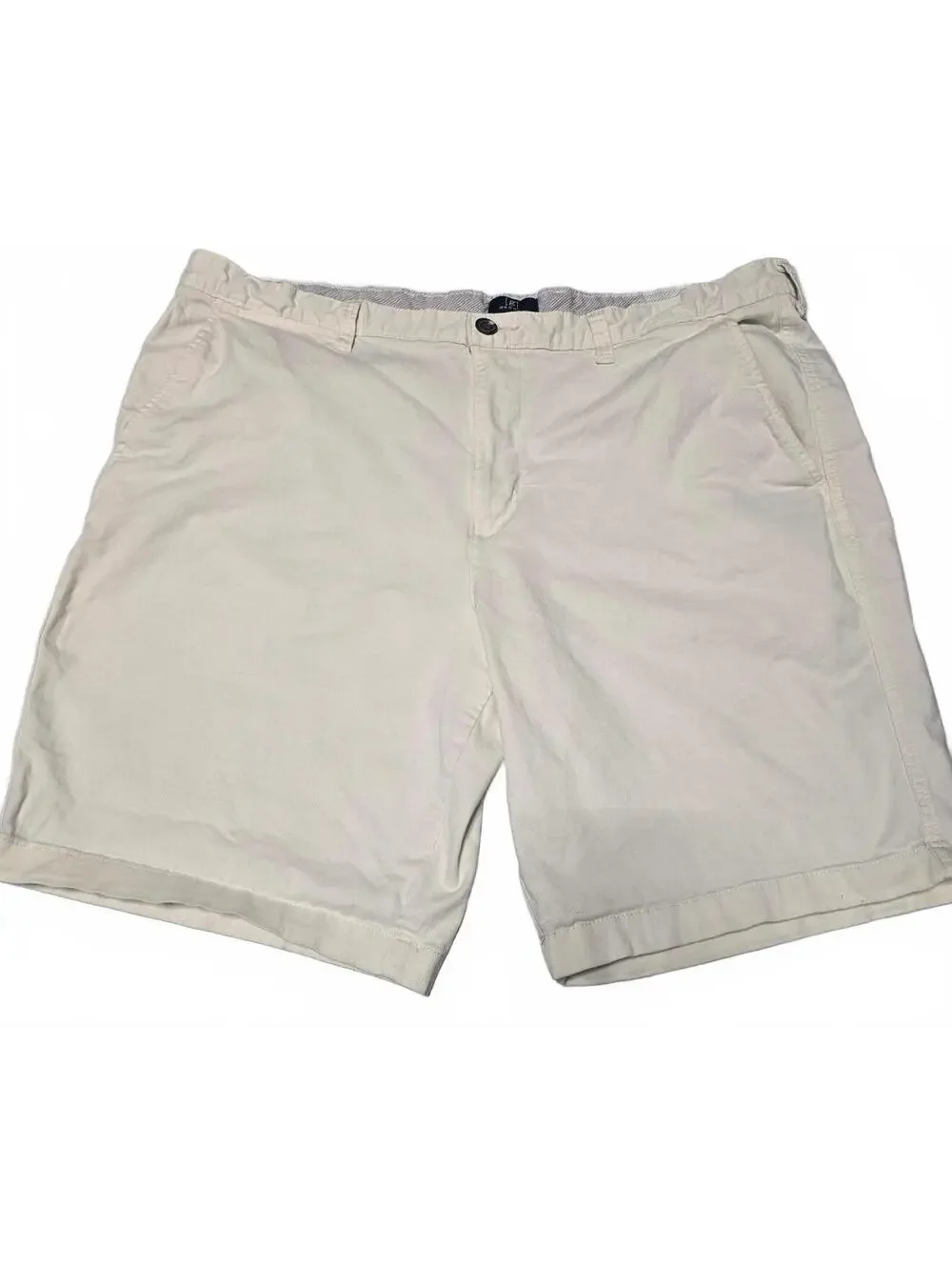 George Men’s Size 40 Cream Khaki Chino Shorts Flat Front Casual